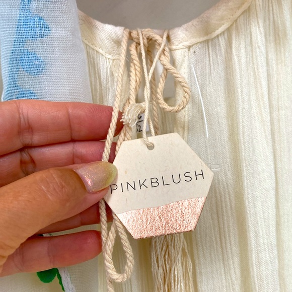 Cross Back boho Embroidered Lace Sleeves Blouse PTP-26/L-32 BNWT - Picture 7 of 10